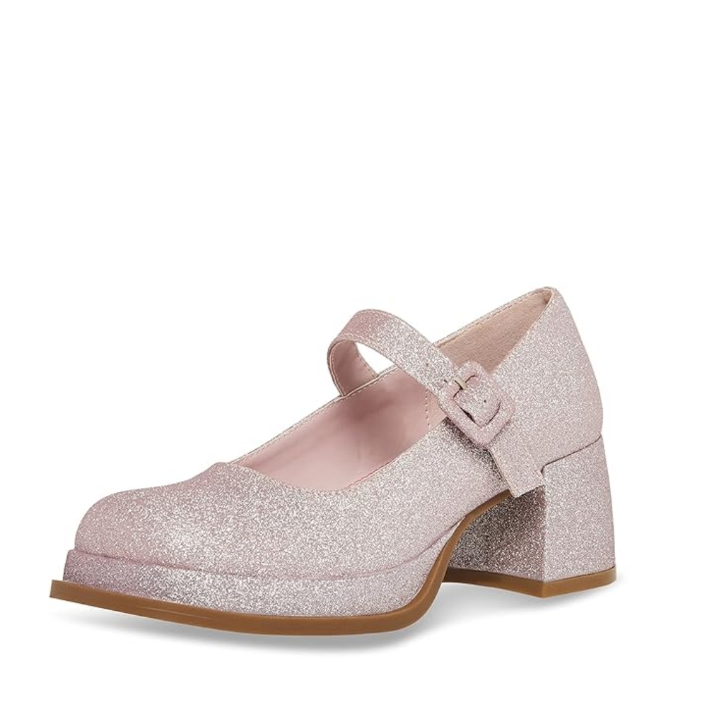 Steve Madden Girls Glitter Mary Jane Heels